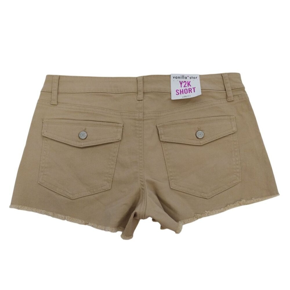 Vanilla Star Womens W30 Tan Frayed Hem Y2K Shorts, NWT. - Picture 2 of 6